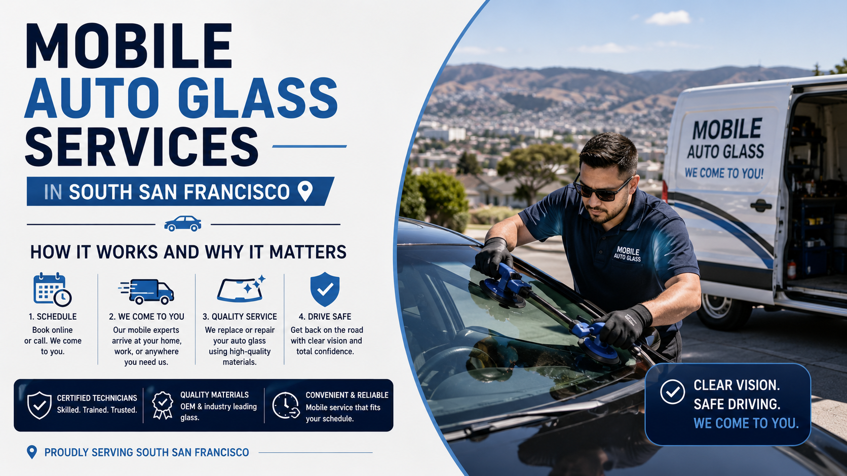 Mobile Auto Glass Services in South San Francisco: How It Works and Why It Matters
